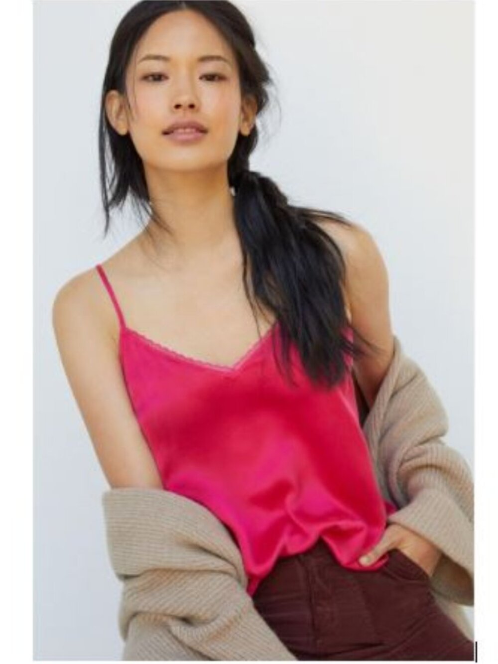 Anthropologie Colette Silk Cami in Meduim Pink - Size Medium - NWT